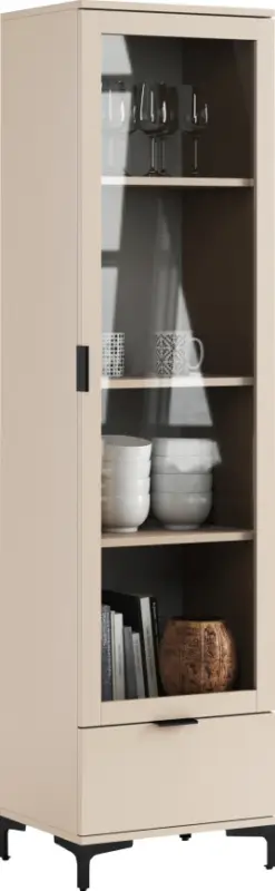 Vitrinekast LORA beige Beste Prijs