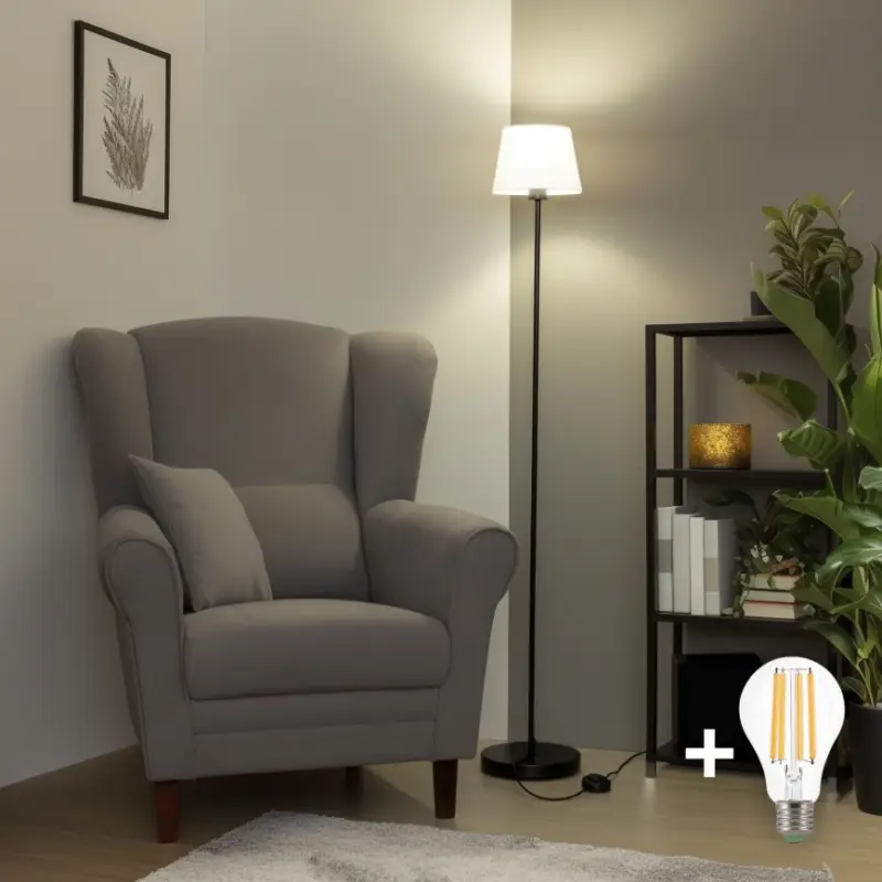 Brilagi - LED vloerlamp CERIA 1xE27/40W/230V pr. 20,5 cm wit/zwart Laatste Versie
