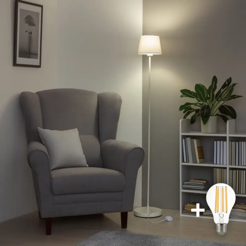 Brilagi - LED vloerlamp CERIA 1xE27/40W/230V Ø 20,5 cm grijs/wit Beste Prijs
