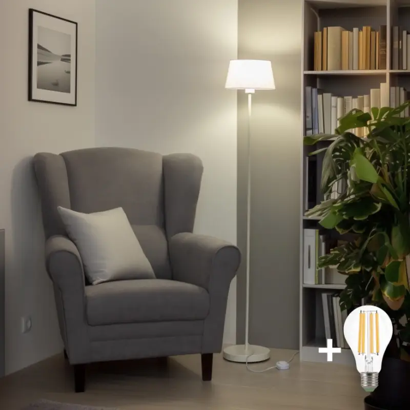 Alleen Vandaag Brilagi - LED vloerlamp CERIA 1xE27/40W/230V Ø 25 cm wit