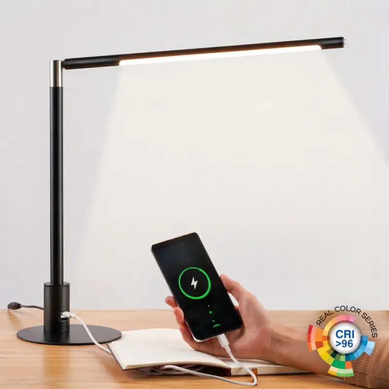 Populair Brilagi - LED-dimbare tafellamp met aanraakbediening en USB-poorten VARIO LED/7W/230V 3000-6500K CRI 96 zwart