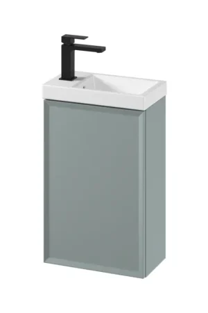 Cersanit S801-570 - Wandgemonteerde badkamerkast met wastafel MILLE 40x62x22 cm mintgroen Dagaanbieding