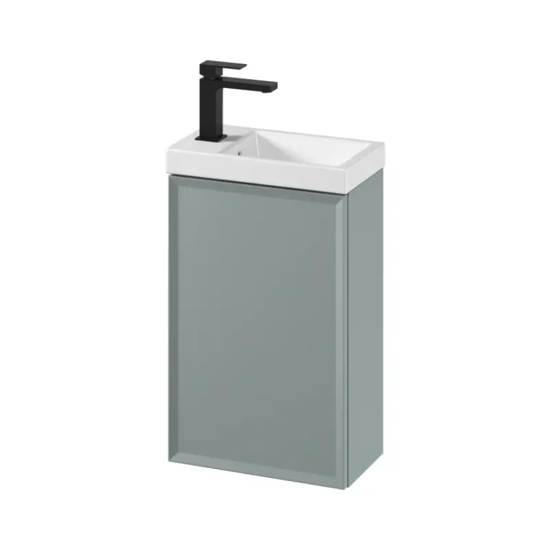 Cersanit S801-570 - Wandgemonteerde badkamerkast met wastafel MILLE 40x62x22 cm mintgroen Dagaanbieding