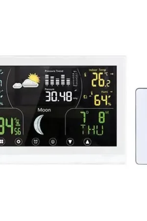 Weerstation met kleurendisplay, 5V/2xAAA, wit Weekendaanbieding