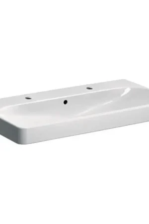 Korting Geberit 500.252.01.1 - Wandgemonteerde dubbele wastafel Smyle Square 90x48 cm keramiek/wit