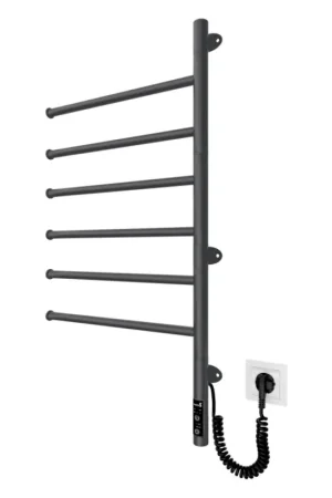 Elektrische draaibare handdoekdroger VEER 80W/230V 82,5x44,5 cm roestvrij staal/zwart Laatste Versie