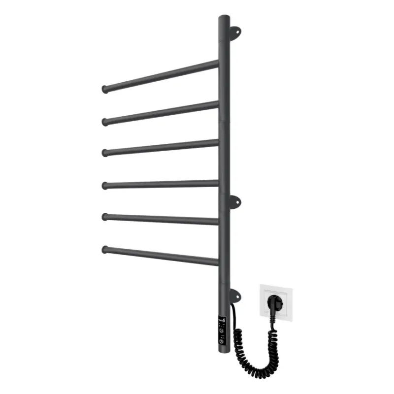 Elektrische draaibare handdoekdroger VEER 80W/230V 82,5x44,5 cm roestvrij staal/zwart Laatste Versie
