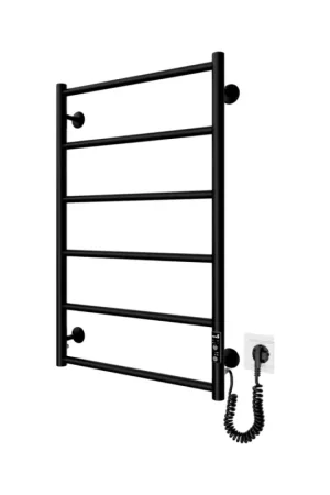 Badkamer handdoekradiator CLASSIC 110W/230V 81x52 cm RVS/zwart rechts Exclusieve Aanbieding