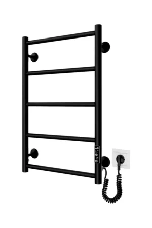 Badkamer handdoekradiator CLASSIC 65W/230V 66x42 cm RVS/zwart rechts Merkproduct