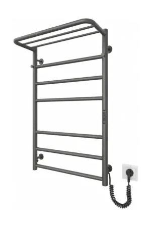 Badkamer handdoekradiator HOME 95W/230V 77x53 cm RVS/antraciet, rechts Merkproduct