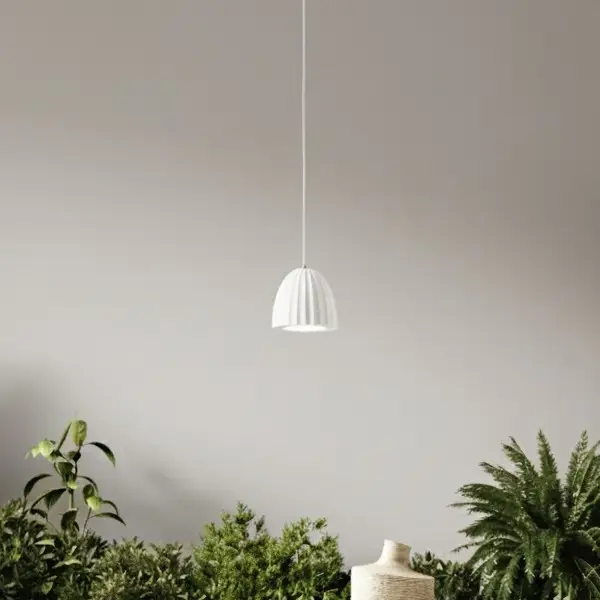 Ondaluce - Hanglamp aan kabel CONCRETE 1xGU10/7,5W/230V Ø 10,5 cm beton/wit Nieuw