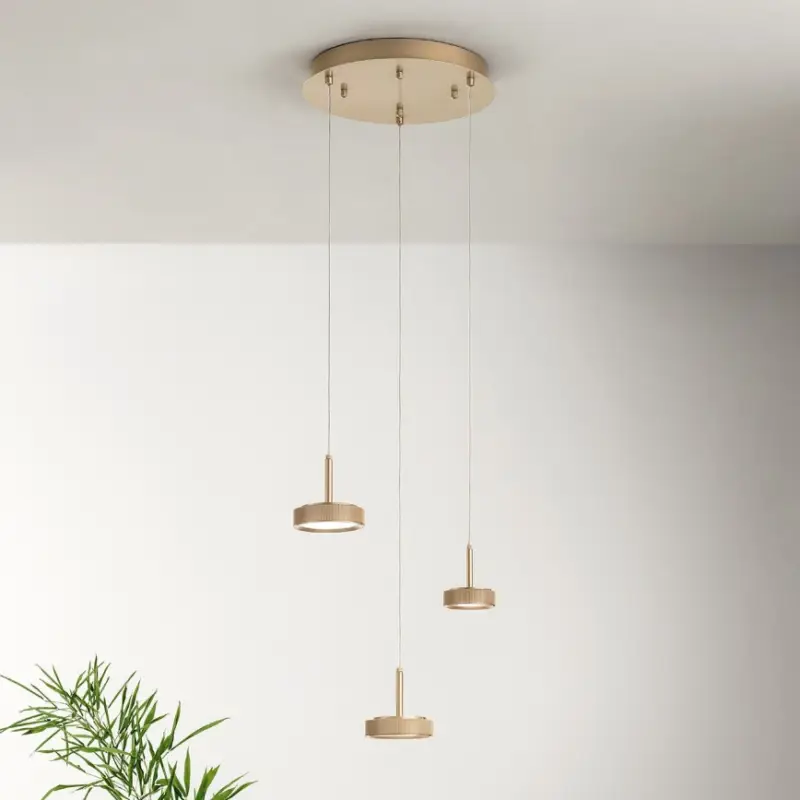 Ondaluce - LED-dimbare hanglamp aan snoer NINA LED/24W/230V Ø 35 cm goudkleurig Betrouwbaar
