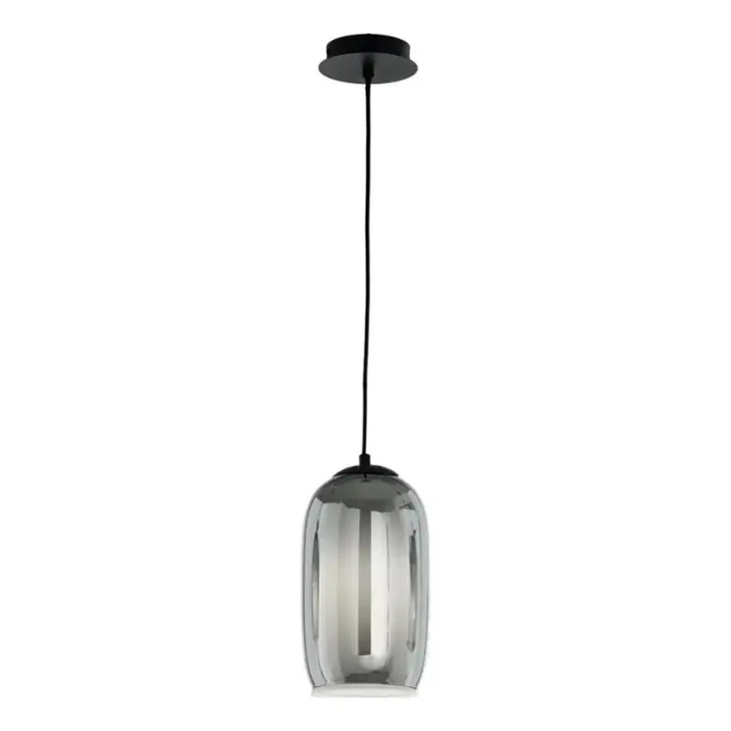 Betaalbaar Ondaluce - Hanglamp met kabel BONNIE 1xE27/15W/230V Ø 15,5 cm zwart/rookzwart