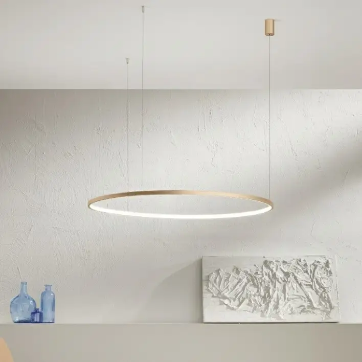 Exclusieve Aanbieding Ondaluce - Dimbare LED-hanglamp aan kabel SOEL LED/38W/230V Ø 80 cm, goudkleurig