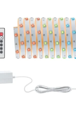 Hete Deal Paulmann 3988 - LED RGBW/13W dimbare strip TIP 5 m 230V + afstandsbediening