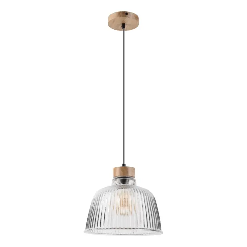 Hanglamp met kabel ASTA 1xE27/60W/230V, diam. 28 cm, eiken Uitverkoop