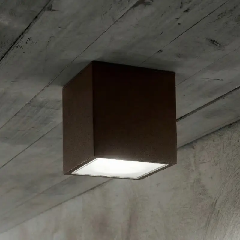 Tijdelijk Beschikbaar Ideal Lux - Buitenwandspot TECHO 1xGU10/20W/230V 9x9 cm IP54 bruin