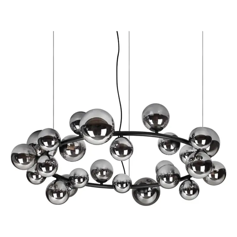 Ideal Lux - LED-kroonluchter met kabel PERLAGE 25xG9/3W/230V 110 cm zwart/rookzwart Meest Verkocht