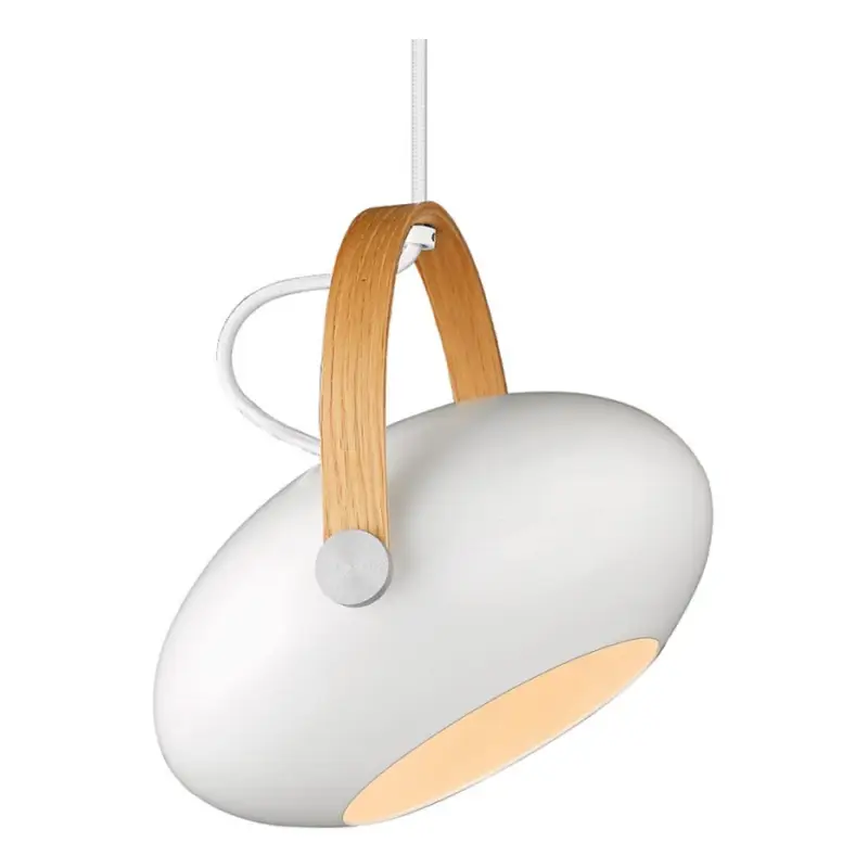 Betaalbaar Halo Design 734337 - Hanglamp aan snoer DC 1xE27/40W/230V Ø 26 cm wit/eiken