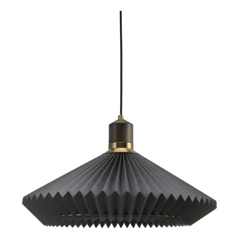 Beperkte Voorraad Halo Design 744299 - Hanglamp PARIS aan snoer, 1x E27/60W/230V, Ø 56 cm, zwart/messing/eiken
