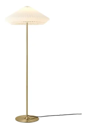 Aanbieding Halo Design 745050 - Vloerlamp PARIS 1xE27/40W/230V messing/wit/eiken