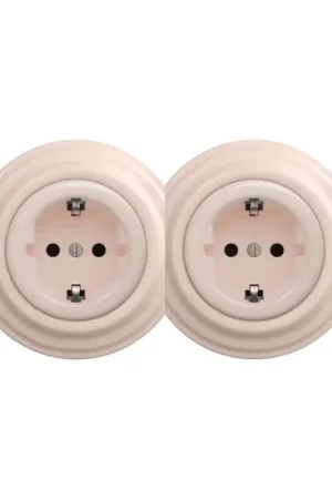 Betrouwbaar Reblig - Dubbele retro wandcontactdoos met frame SCHUKO 230 V oudroze