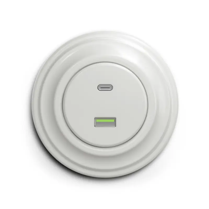 Reblig - Retro USB-stopcontact A+C met keramisch wit frame Betaalbaar