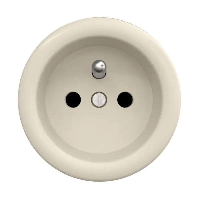 Actieprijs Reblig - Retro wandcontactdoos zonder afdekraam 230V beige