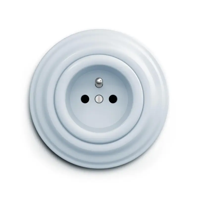 Direct Beschikbaar Reblig - Retro wandcontactdoos met afdekraam 230V blauw