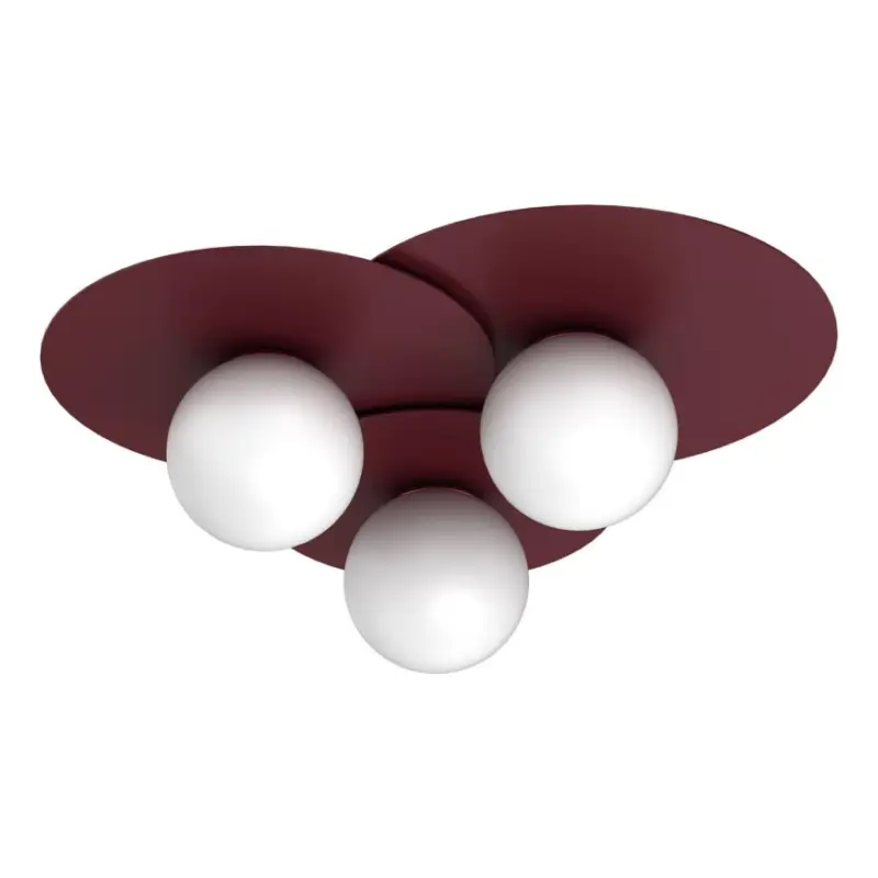 Shop Nu Plafondlamp FLAT 3xE27/15W/230V 55x60 cm bordeaux