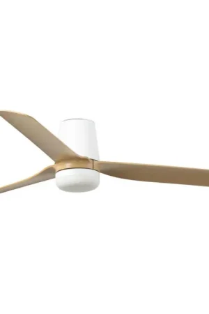 FARO 33829WT1S - LED-dimbare plafondventilator PUNT TUB M LED/18W/230V 2700/3000/4000K Ø 132 cm beige/wit Wi-Fi Tuya + afstandsbediening Beperkte Voorraad