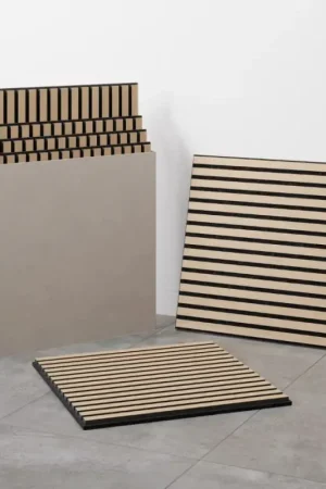 Goedkoop SET van 4 akoestische bekledingspanelen VASAVIK 60x60 cm naturel eiken