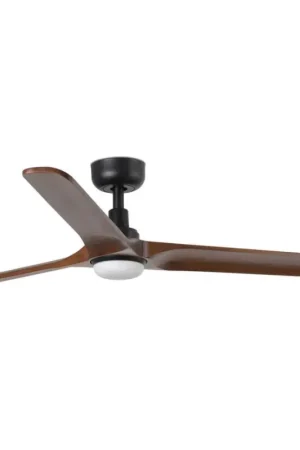 FARO 33809WT1S - LED-dimbare plafondventilator HEYWOOD L LED/10W/230V 2700/3000/4000K Ø 132 cm hout/zwart Wi-Fi Tuya + afstandsbediening Voordeelprijs