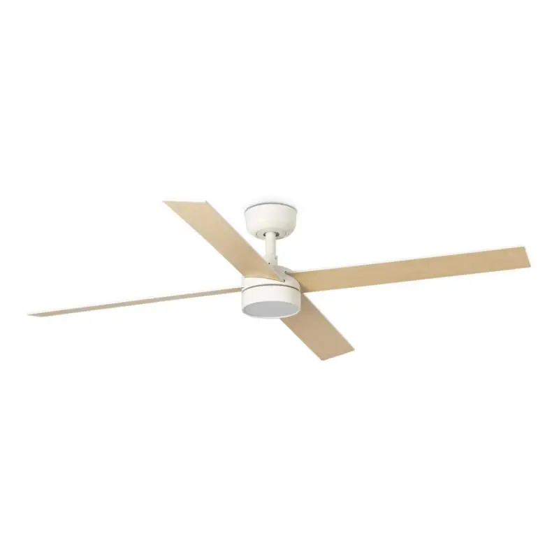 FARO 34355WT1S - LED-dimbare plafondventilator RUDDER L, LED/18 W/230 V/2700/3000/4000 K, Ø 132 cm, beige/wit, Wi-Fi Tuya + afstandsbediening Betrouwbaar