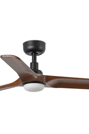 FARO 33806WT1S - Dimbare LED-plafondventilator HEYWOOD S met LED/10W/230V, 2700/3000/4000K, Ø 90 cm, hout/zwart, Wi‑Fi Tuya + afstandsbediening Meest Verkocht