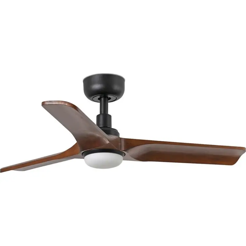 FARO 33806WT1S - Dimbare LED-plafondventilator HEYWOOD S met LED/10W/230V, 2700/3000/4000K, Ø 90 cm, hout/zwart, Wi‑Fi Tuya + afstandsbediening Meest Verkocht