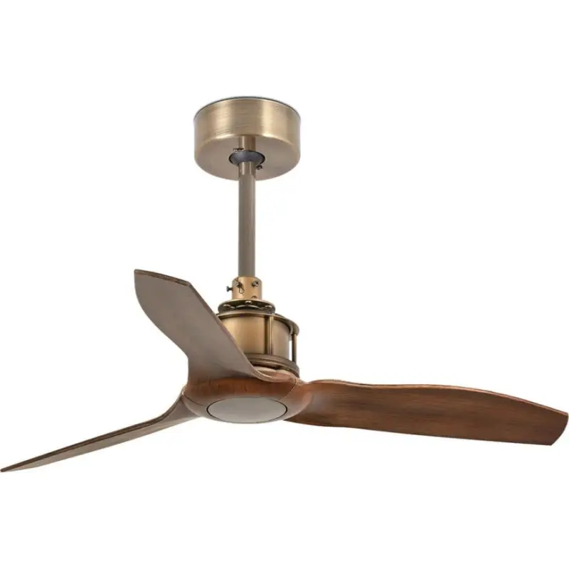 FARO 33428WT - Plafondventilator JUST FAN S Ø 81 cm bruin/messing Wi‑Fi (Tuya) + afstandsbediening Nieuw