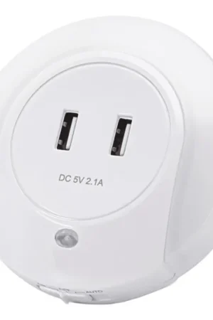 Actieprijs Aigostar - LED-nachtlampje met schemersensor voor in het stopcontact met USB LED/0,4W/230V