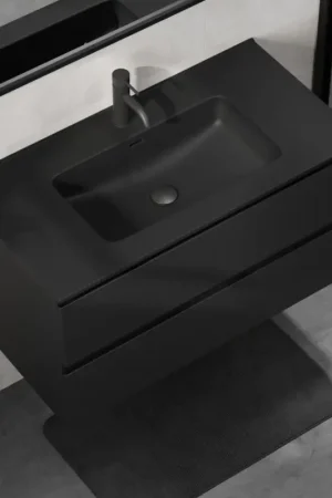 Badmeubel met wastafel KENWOOD 91 cm zwart Beste Prijs