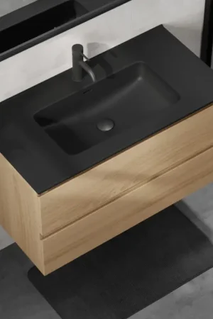 Op = Op Badmeubel met wastafel KENWOOD 91 cm eiken/zwart