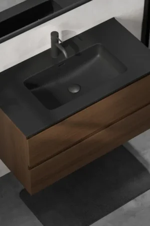 Veilige Betaling Wastafelmeubel KENWOOD 91 cm notenhout/zwart