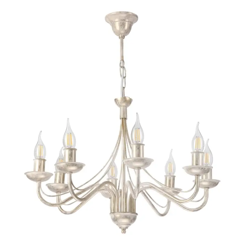 Lage Prijs Kroonluchter aan ketting ANTON 8xE14/60W/230V witte patina