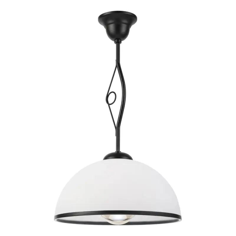 Rechtstreeks Van De Fabrikant Hanglamp met stang RETRO 1xE27/60W/230V zwart/wit