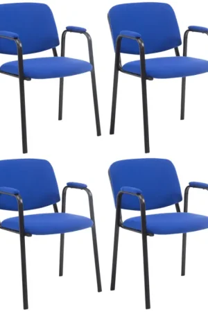 Set van 4 stapelstoelen Ken Pro stof Kleur:blauw Bestseller