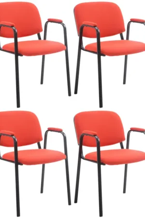 Aanbieding Set van 4 stapelstoelen Ken Pro stof Kleur:rood