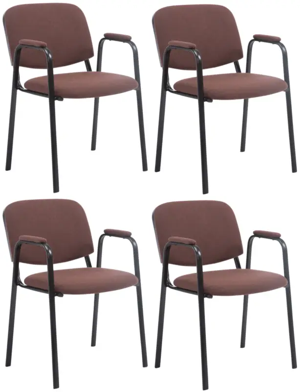 Set van 4 stapelstoelen Ken Pro stof Kleur:bruin Direct Beschikbaar