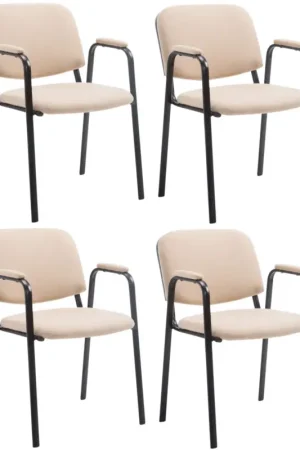 Set van 4 stapelstoelen Ken Pro stof Kleur:creme Tijdelijk Beschikbaar