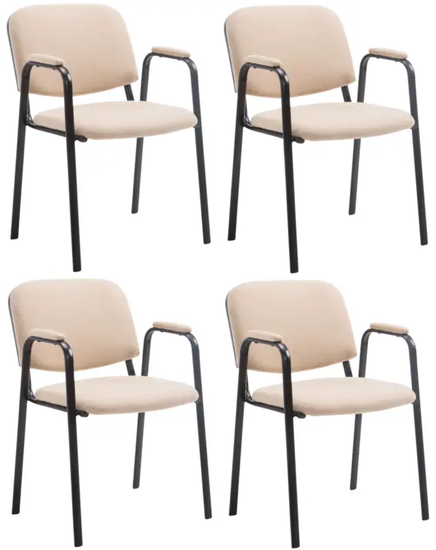 Set van 4 stapelstoelen Ken Pro stof Kleur:creme Tijdelijk Beschikbaar
