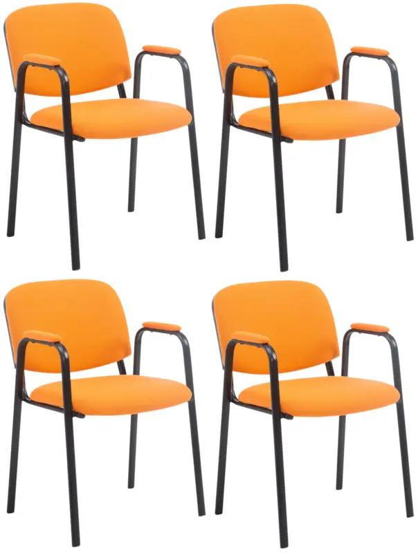 Finale Uitverkoop Set van 4 stapelstoelen Ken Pro stof Kleur:oranje