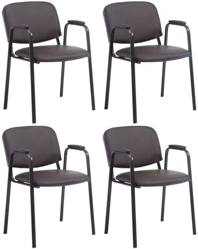 Express Levering Set van 4 stapelstoelen Ken Pro kunstleer Kleur:bruin